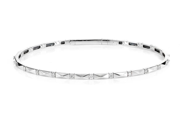 Erkals Jewellers Pointed Rectangle Flex Diamond Bangle Bracelet 18K Gold 0.20ctw