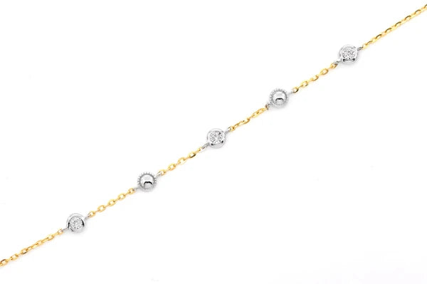 Erkals Jewellers Bead Bezel Diamond Bracelet 18K Gold 0.05ctw