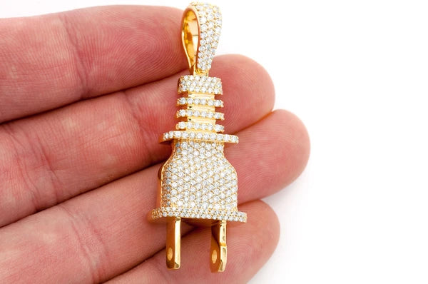 Erkals Jewellers Electric Plug Diamond Pendant 18K Gold 2.15ctw
