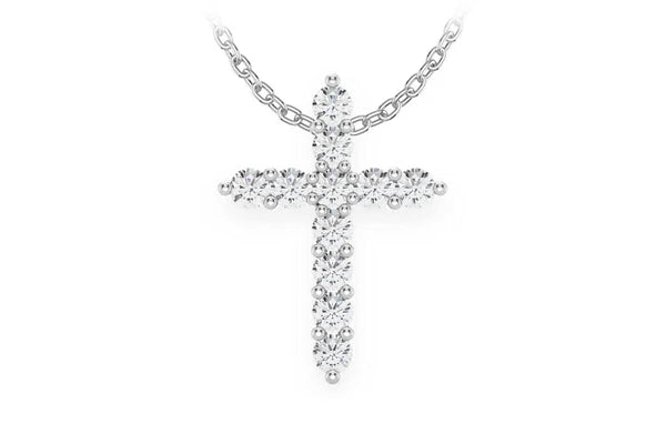 Erkals Jewellers Hidden Bail Cross Pendant 18K Gold Diamond 0.40ctw