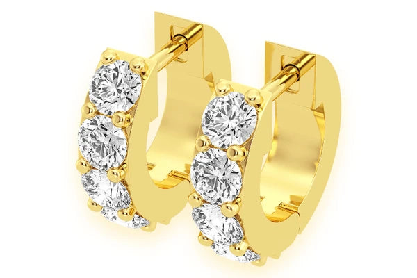 Erkals Jewellers Diamond Huggie Hoop Earrings 18K Gold 0.50ctw