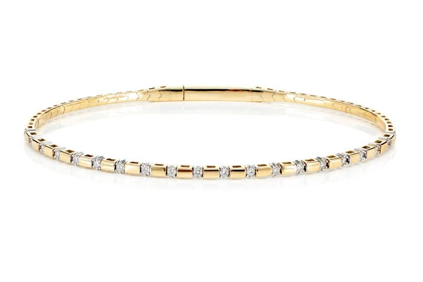 Rectangle Bar And Diamond Bracelet 18K Gold 0.50ctw