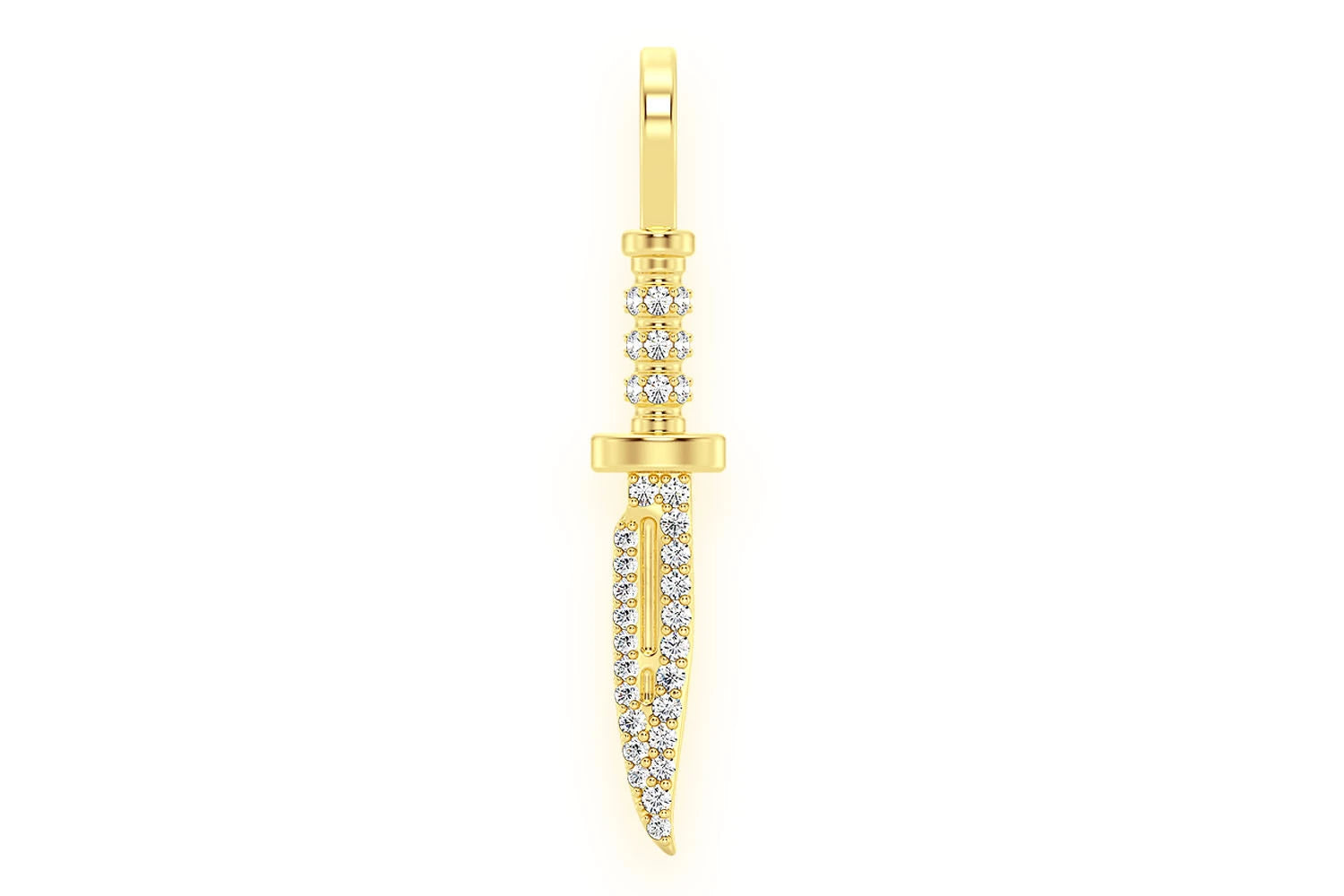 Erkals Jewellers Combat Knife Pendant 18K Gold Diamond 0.15ctw