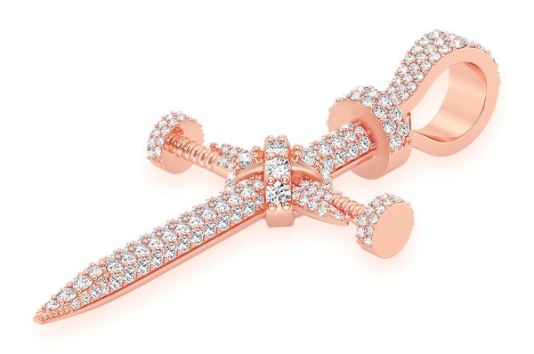 2.25ct Diamond Nail Cross Pendant 18K Solid Gold