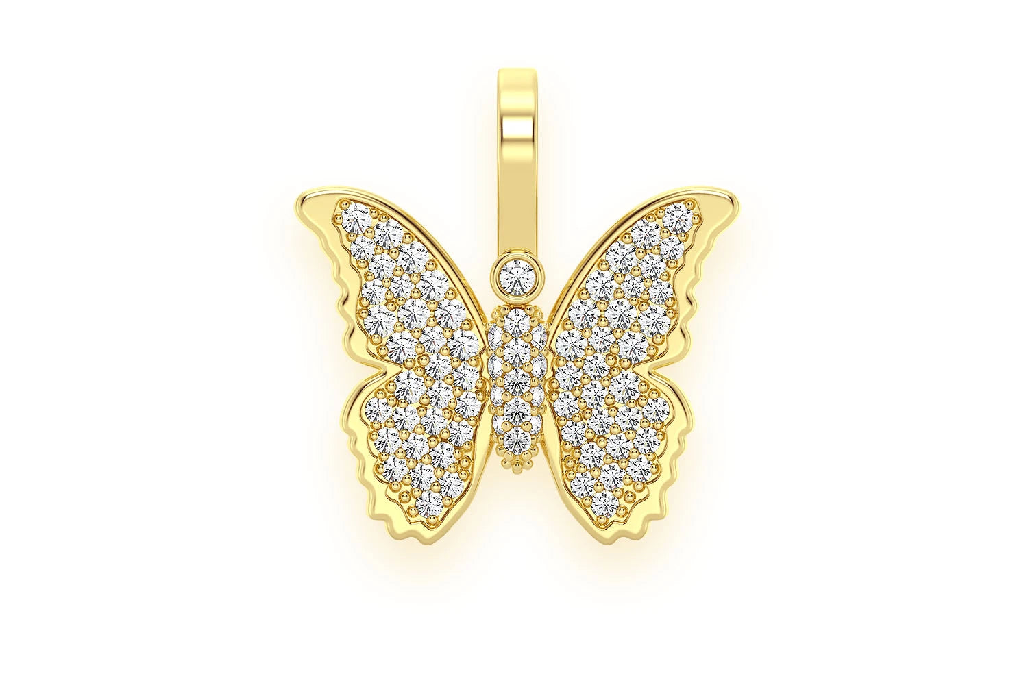 Erkals Jewellers Butterfly Emoji Pendant 18K Gold Diamond 0.40ctw