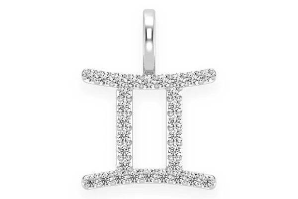 Erkals Jewellers Gemini Zodiac Diamond Pendant 18K Gold 0.10ctw