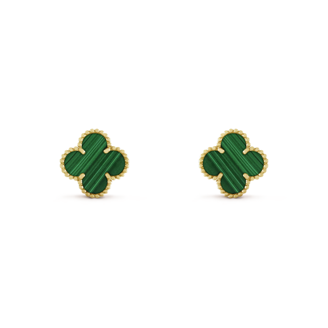 Pendientes Van Cleef & Arpels Vintage Alhambra Malaquita Oro amarillo de 18 quilates