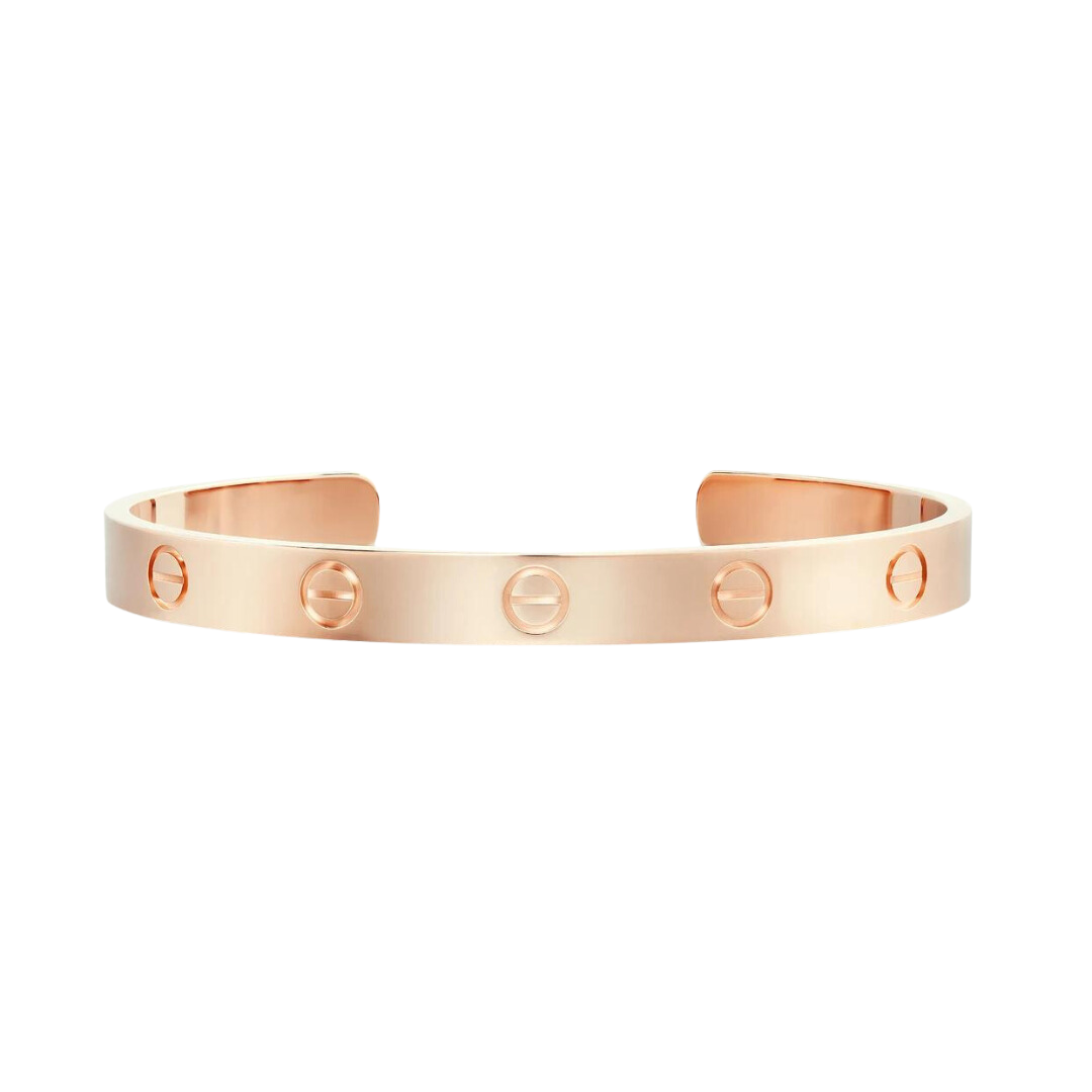 Bracelet manchette Love en or rose 18 carats