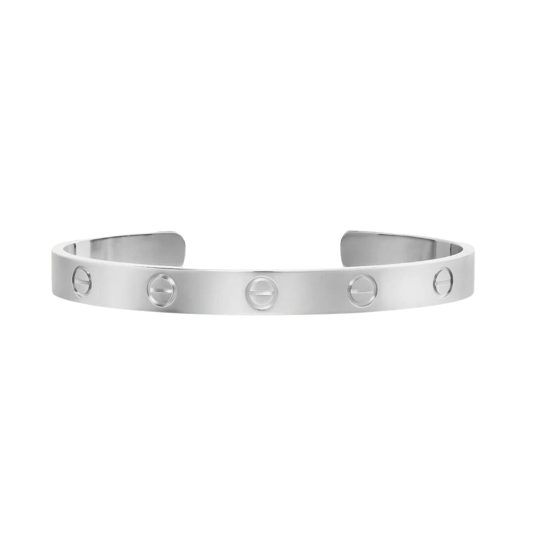 Bracelet manchette Love en or blanc 18 carats