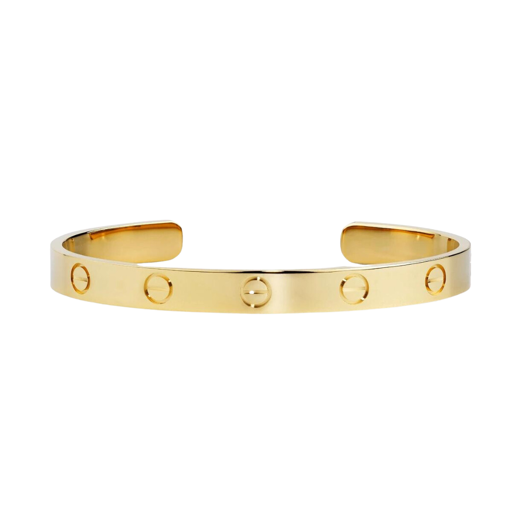 Bracelet manchette Love en or jaune 18 carats