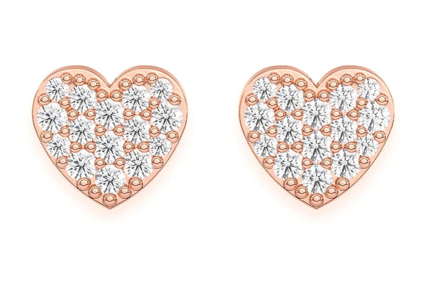 Erkals Jewellers Heart Stud Earrings 18K Gold 0.25ctw