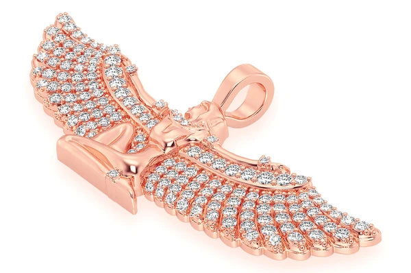 1.33ct Diamond Ma'at Pendant 18K Solid Gold