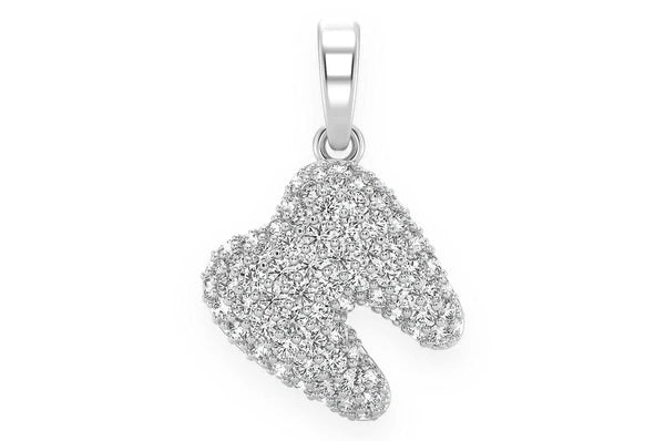 Pendentif dent de diamant de dentiste 0,50 ct en or massif 14 carats