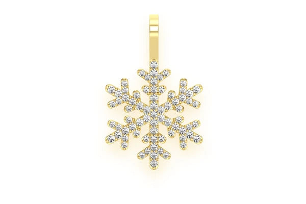Erkals Jewellers Snowflake Pendant 18K Gold Diamond 0.40ctw