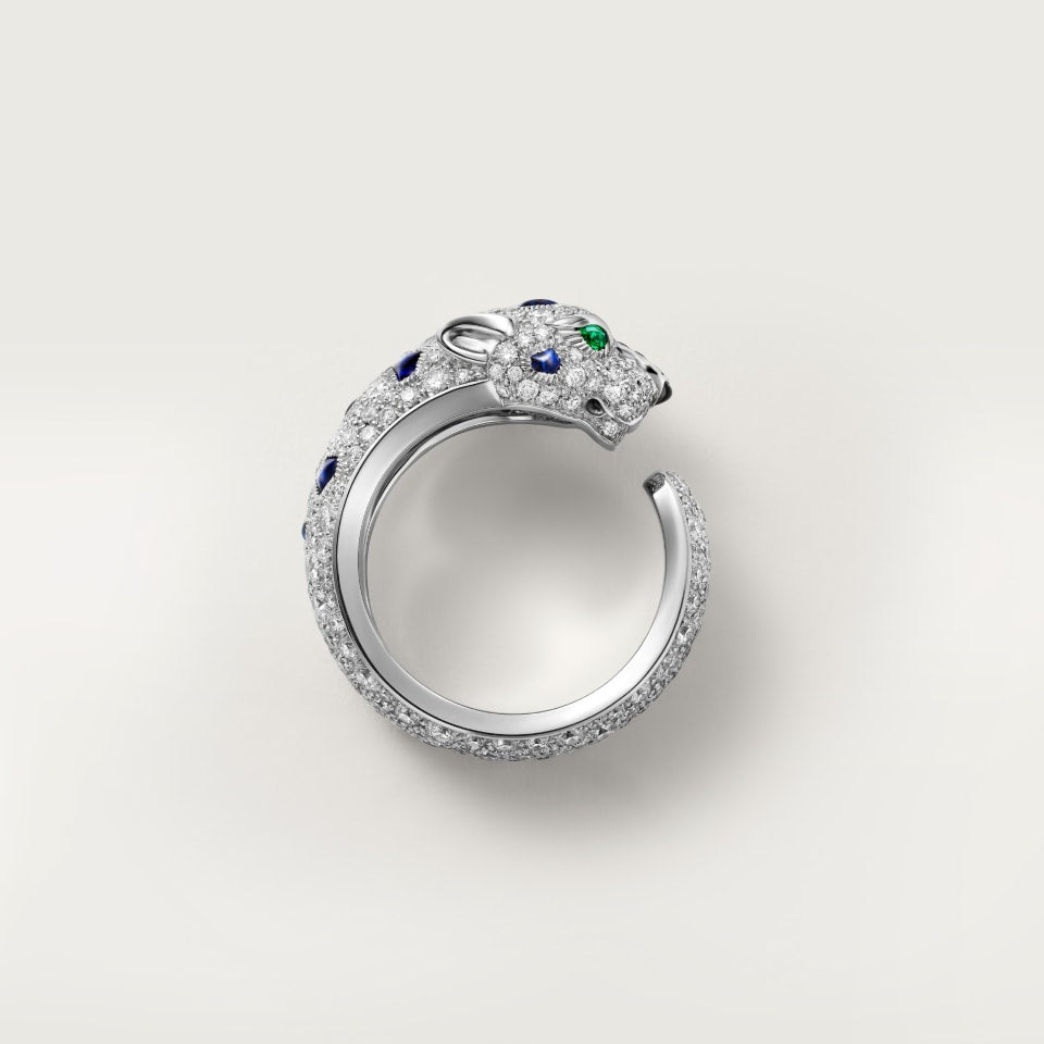 Cartier Panthère de Cartier Ring Medium Model Half-Paved White Gold