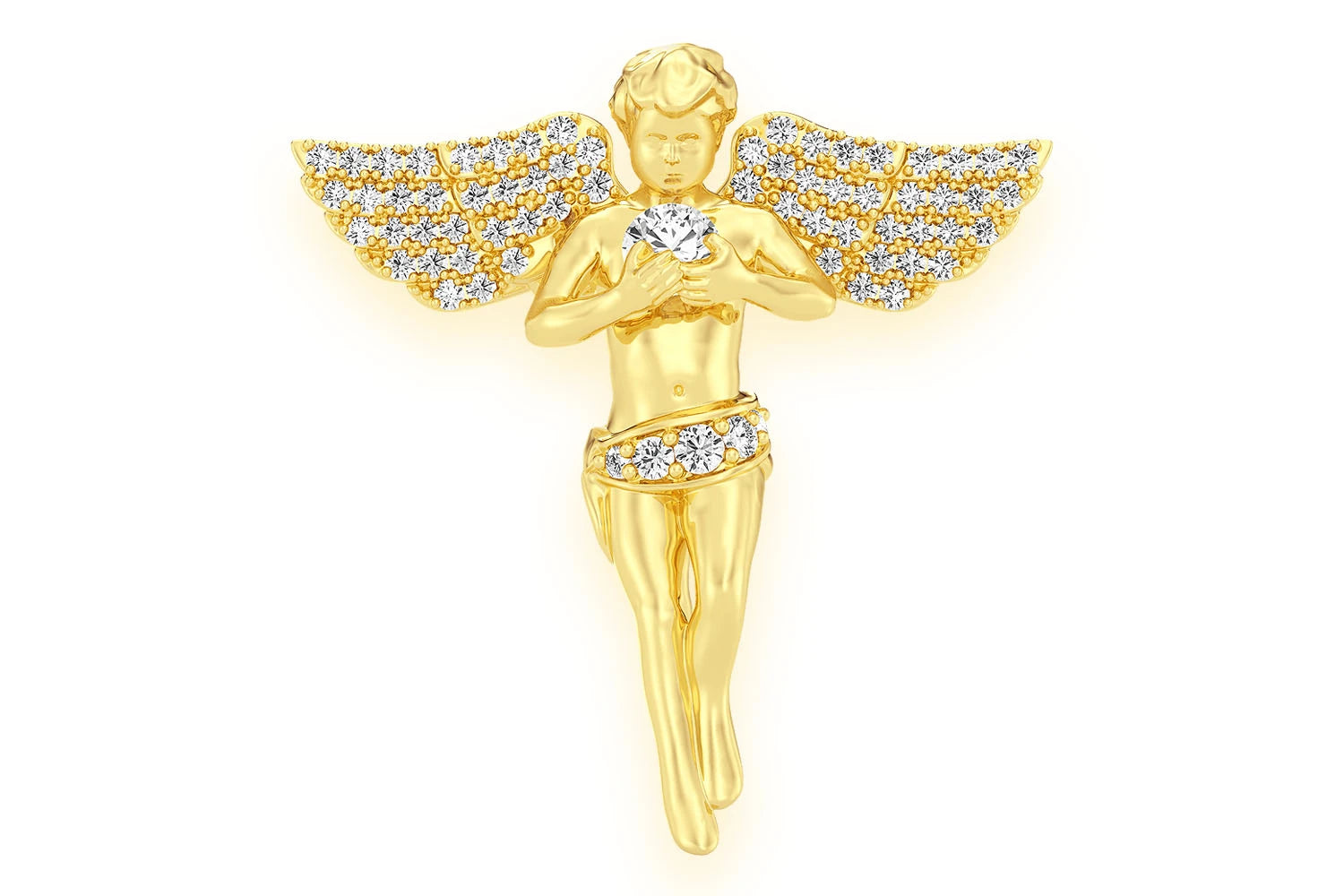 Erkals Jewellers Angel Pendant 18K Gold Diamond 0.33ctw
