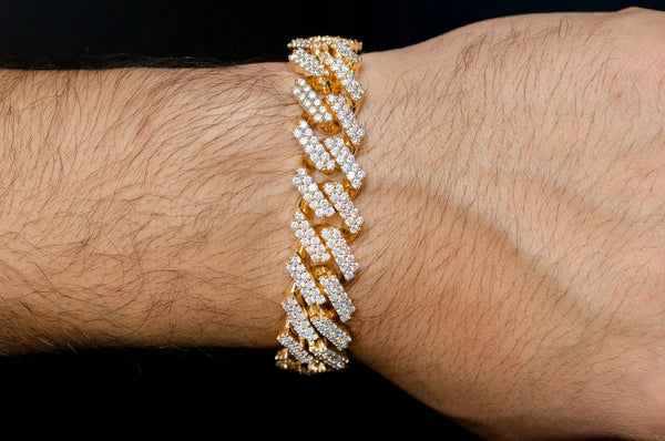 Erkals Jewellers 17mm Miami Cuban Link Diamond Bracelet 18K Gold 16.50ctw