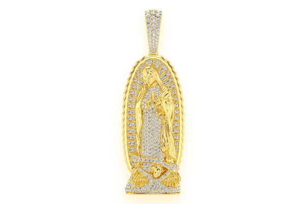 Erkals Jewellers Virgin Of Guadalupe Pendant 18K Gold Diamond 3.20ctw