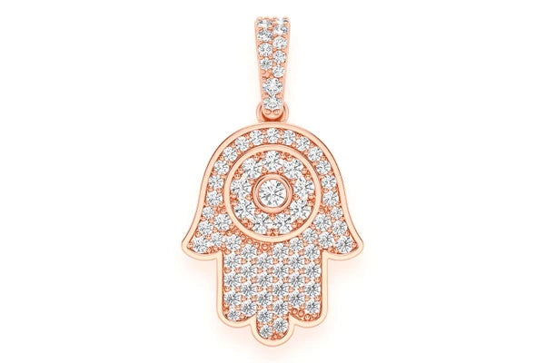 Erkals Jewellers Hamsa Pendant 18K Gold Diamond 0.45ctw