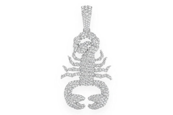 3.40ct Diamond Scorpion Pendant 18K Solid Gold