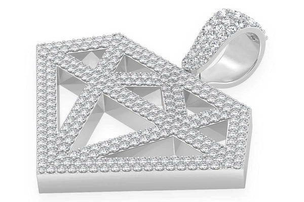 2.50ct Diamond Silhouette Pendant 18K Solid Gold