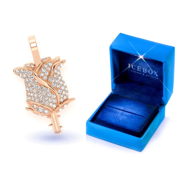 Erkals Jewellers Rose Flower Diamond Pendant 18K Gold 0.33ctw