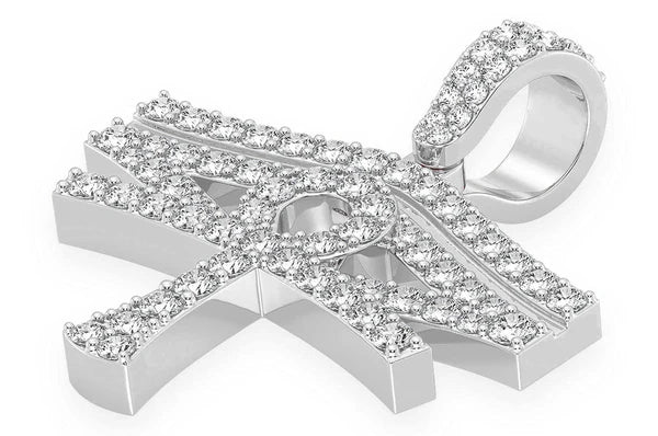 1.40ct Diamond Eye Of Ra Pendant 18K Solid Gold