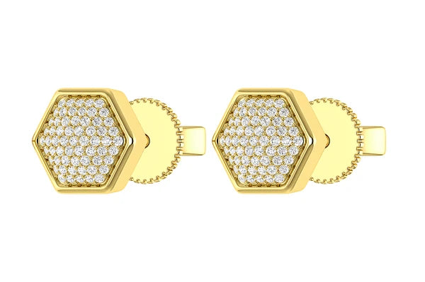 Erkals Jewellers Hexagon Cluster Stud Earrings 18K Gold 0.20ctw