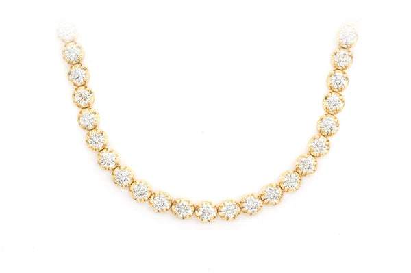 Erkals Jewellers 12pt Crown Set Diamond Tennis Necklace 18K Gold 14.00ctw