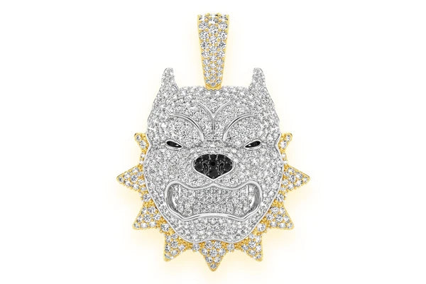 Erkals Jewellers Spike Pitbull Pendant 18K Gold Diamond 3.00ctw