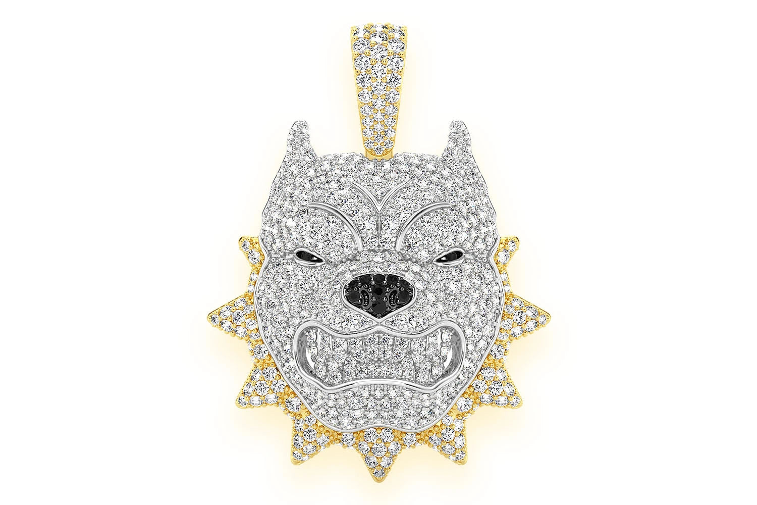 Erkals Jewellers Spike Pitbull Pendant 18K Gold Diamond 3.00ctw