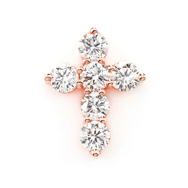 Erkals Jewellers Hidden Bail Cross Pendant 18K Gold Diamond 1.45ctw