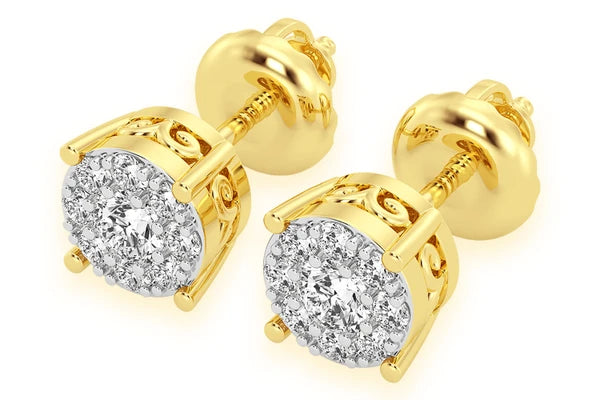 Erkals Jewellers Mosaic Stud Earrings 18K Gold 0.25ctw