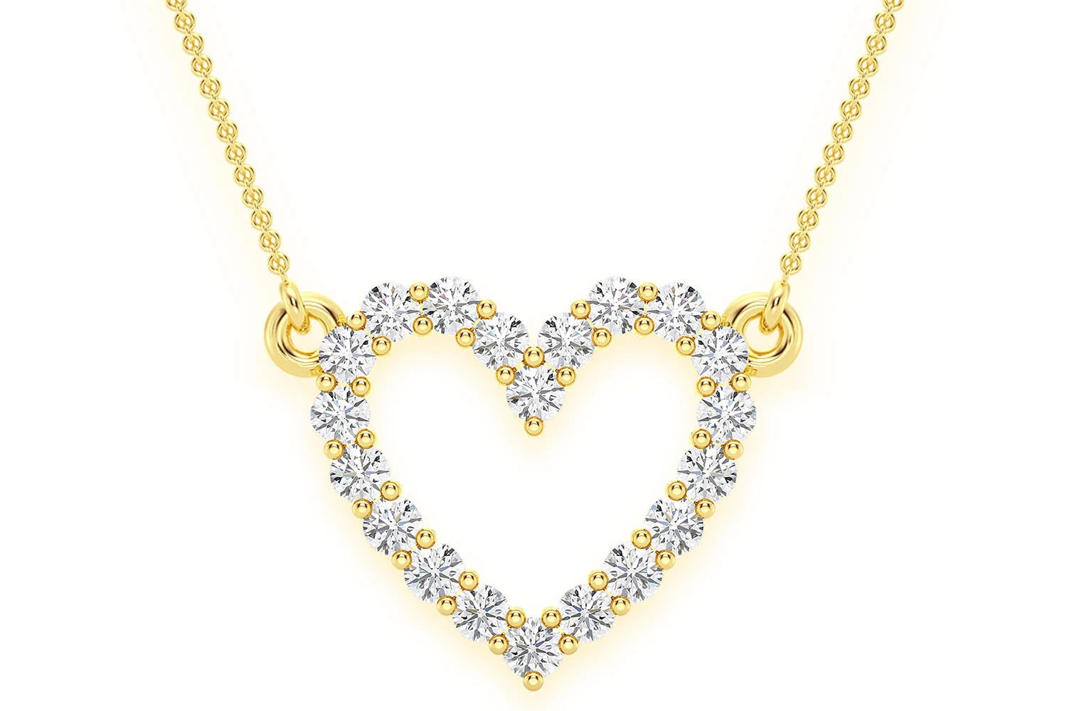 Erkals Jewellers Open Heart Pendant 18K Gold Diamond 0.15ctw