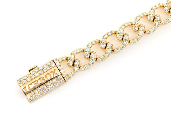 Erkals Jewellers 8mm Elongated Miami Cuban Diamond Bracelet 18K Gold 6.25ctw
