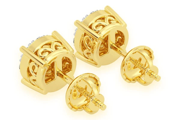Erkals Jewellers Mosaic Stud Earrings 18K Gold 0.50ctw