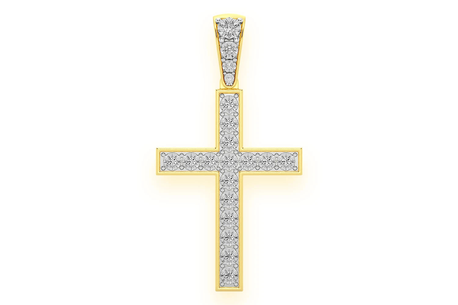 Erkals Jewellers Miracle Set Cross Pendant 18K Gold Diamond 0.35ctw