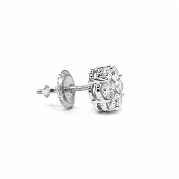 Erkals Jewellers Flower Stud Earrings 18K Gold 1.00ctw