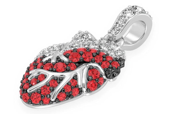 Erkals Jewellers Human Heart Pendant 18K Gold Ruby Diamond 3.50ctw