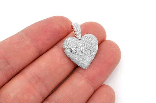 Erkals Jewellers Dripping Heart Pendant 18K Gold Diamond 1.25ctw