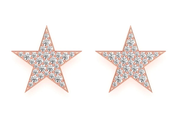 Erkals Jewellers Five Point Star Stud Earrings 18K Gold 0.40ctw