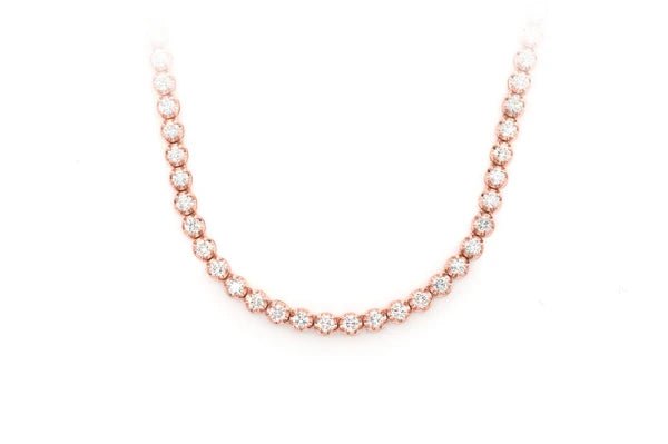 Erkals Jewellers 6pt Crown Set Diamond Tennis Necklace 18K Gold 9.75ctw