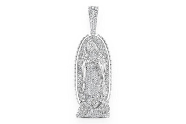 Erkals Jewellers Virgin Of Guadalupe Pendant 18K Gold Diamond 3.20ctw