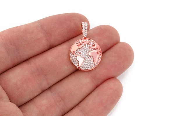 Erkals Jewellers World Globe Pendant 18K Gold Diamond 0.75ctw