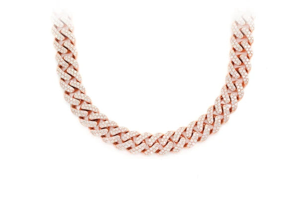 Erkals Jewellers 10mm Miami Cuban Diamond Necklace 18K Gold 14.00ctw