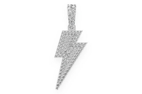 1.25ct Diamond Lightning Bolt Pendant 18K Solid Gold