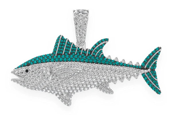 Erkals Jewellers Bluefin Tuna Pendant 18K Gold Diamond 4.50ctw