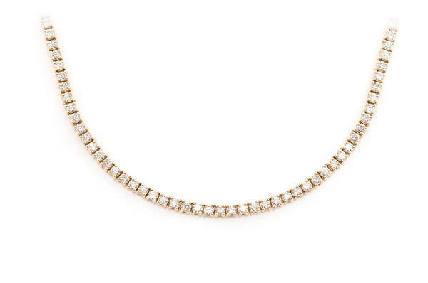 Ensemble de griffes 2 pts, collier de tennis de 5,50 ct, or massif 14 carats