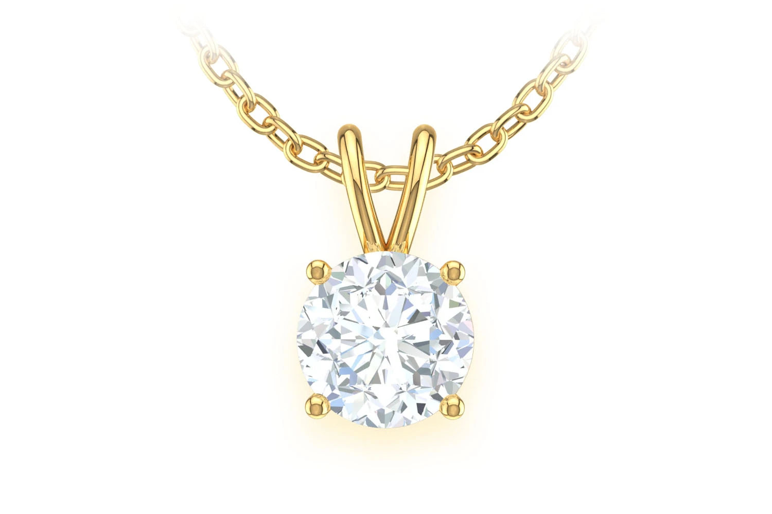 Erkals Jewellers Round Solitaire Pendant 18K Gold Diamond 0.25ctw