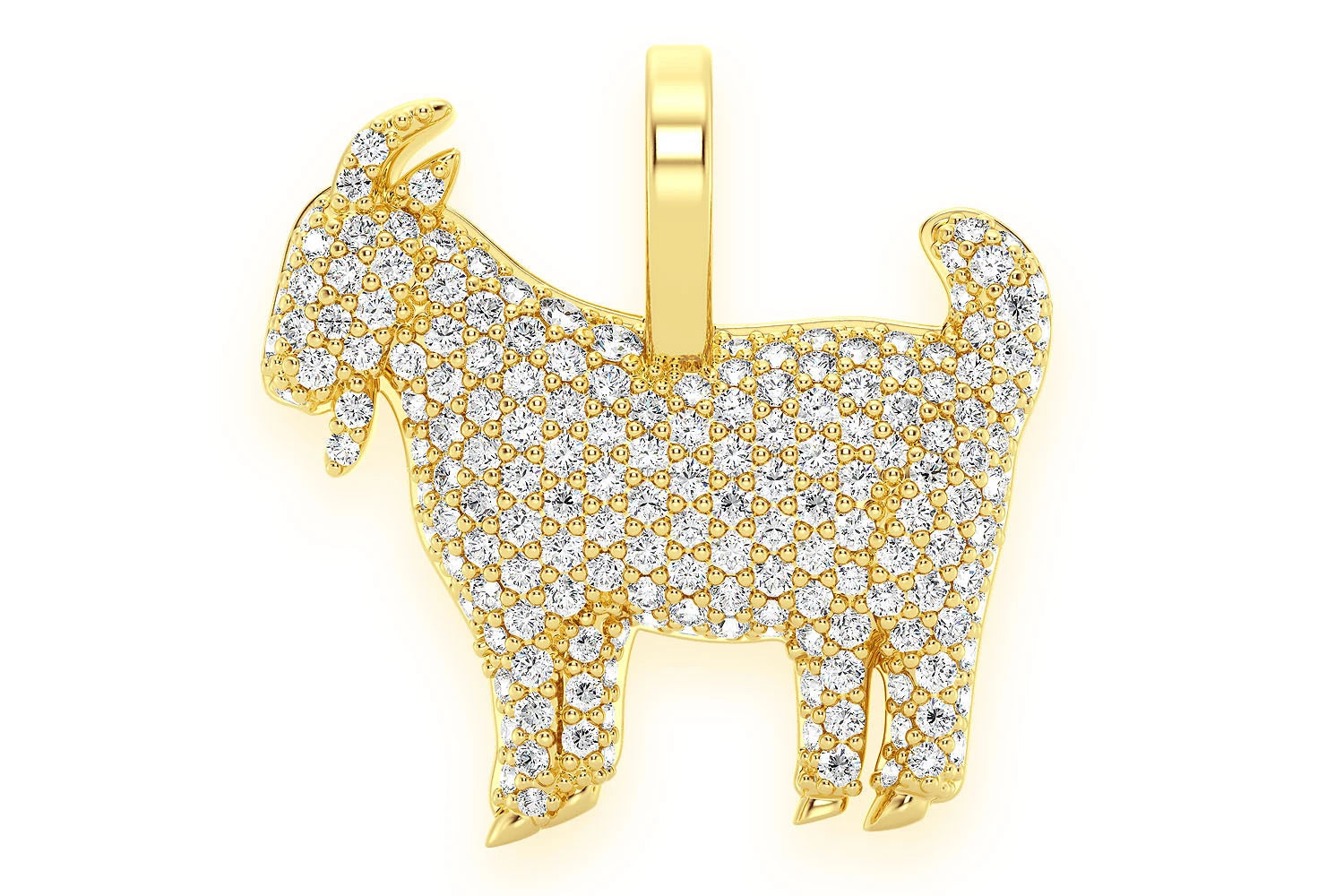 Erkals Jewellers Goat Pendant 18K Gold Diamond 0.66ctw